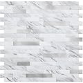 DICOFUN 10 Sheets Marble Look Peel and Stick Backsplash Wall Tile, PVC Kitchen Backsplash Peel and Stick in White, 9.4 sq.ft