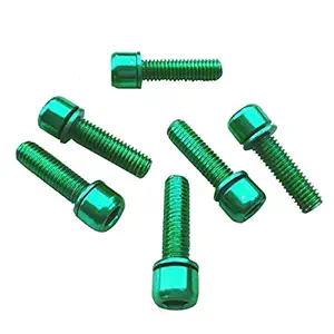 WINTI 6 Pieces Road Bike Bicycle Disc Brake/Handlebar Stem Screw M5x18 Geen