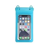 Waterproof Phone Pouch, IPX8 Waterproof Phone Case for iPhone 17/16/15/14 Pro Max, Cell Phone Dry Bag for Beach & Cruise Essentials, Touch Screen, Lanyard Included, (Fits Up to 7.5”)-Sky Blue