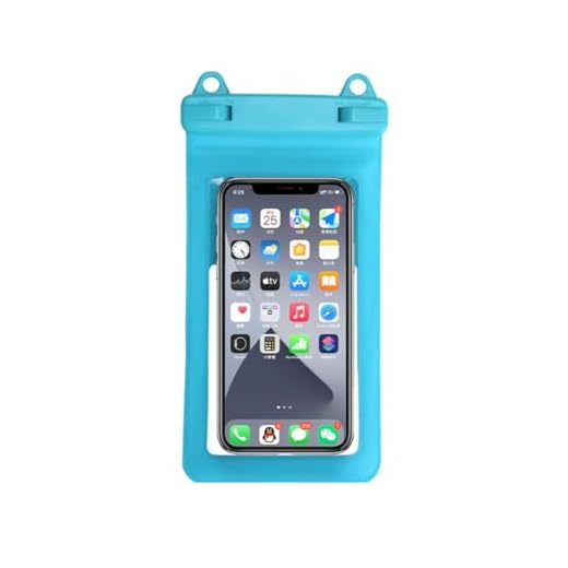 Waterproof Phone Pouch, IPX8 Waterproof Phone Case for iPhone 17/16/15/14 Pro Max, Cell Phone Dry Bag for Beach & Cruise Essentials, Touch Screen, Lanyard Included, (Fits Up to 7.5”)-Sky Blue