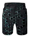 Fanient Herren Badehose Drawstring Badehose Schwimmhose 3D Druck Schnell Trocknend Badestrandhose Badeshorts