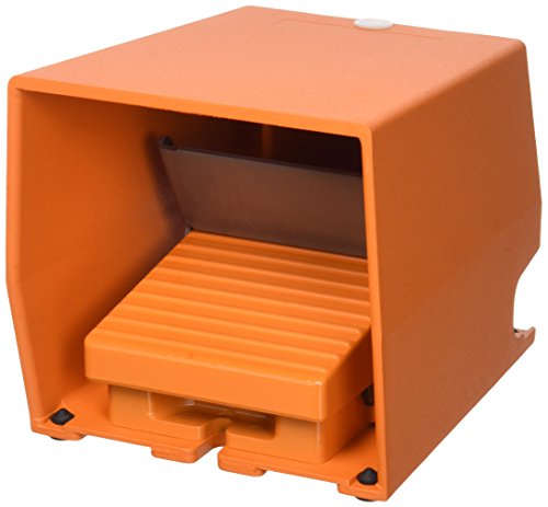 Pédale d'enclenchement 1NO+1NC avec capot de sécurité orange pour commande au pied
