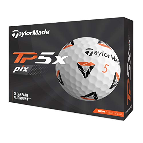 Taylor Made N0803301 TP5x Pixx Golf Balls, 5 Pieces, 2021 Model, White