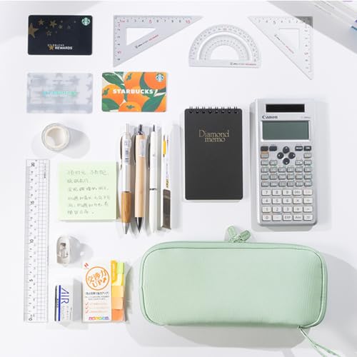 Image of Rolin Roly Multi-function Pencil Case Pencil Box Large Capacity Pen Case Holder for Women Pen Bag Organizer with Zipper (green)