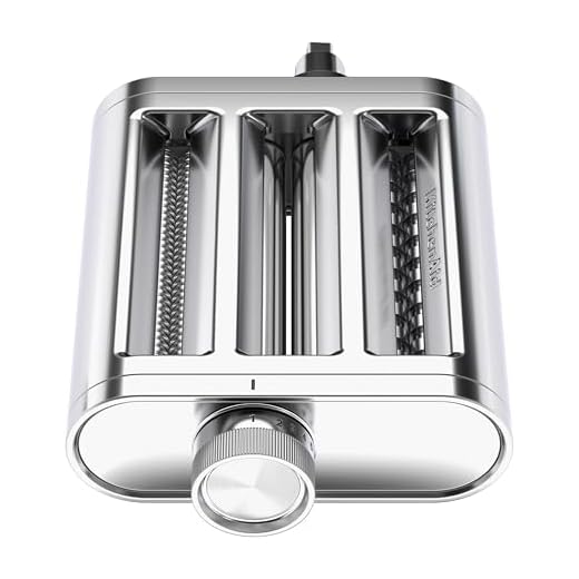 KitchenAid Metall 3-in-1 Nudelvorsatz 5KSM3MPA, Nudelroller, Schneider, enthält Nudelwalze, Spaghettischneider und Fettuccine Cutter, Edelstahl-Aufsatz für KitchenAid Standmixer
