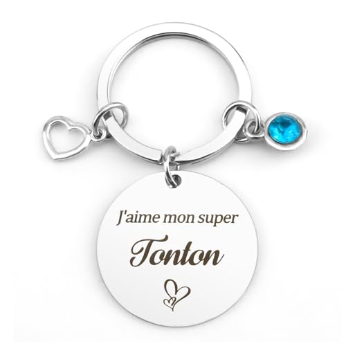 JoyrnalK Cadeau Tonton Noel Cadeau pour Tonton Porte Clef Cadeaux Anniversaire Original Cadeaux Secret Santa St-Valentin Fete des Peres Paques Porte Clef Voiture