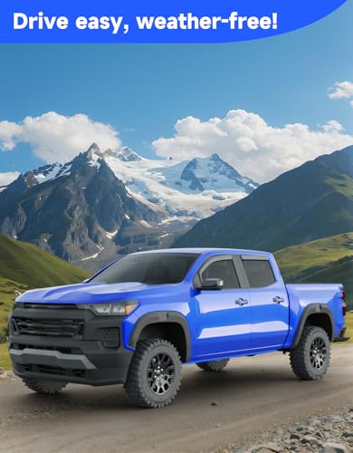 Breejoy in-Channel Rain Guards Fit for Truck Chevy Colorado/GMC Canyon 2023 2024 2025 2026 Crew Cab Window Rain Guards Visors Vent Visors Window Deflector Vent Shades Car Accessories -4 pcs