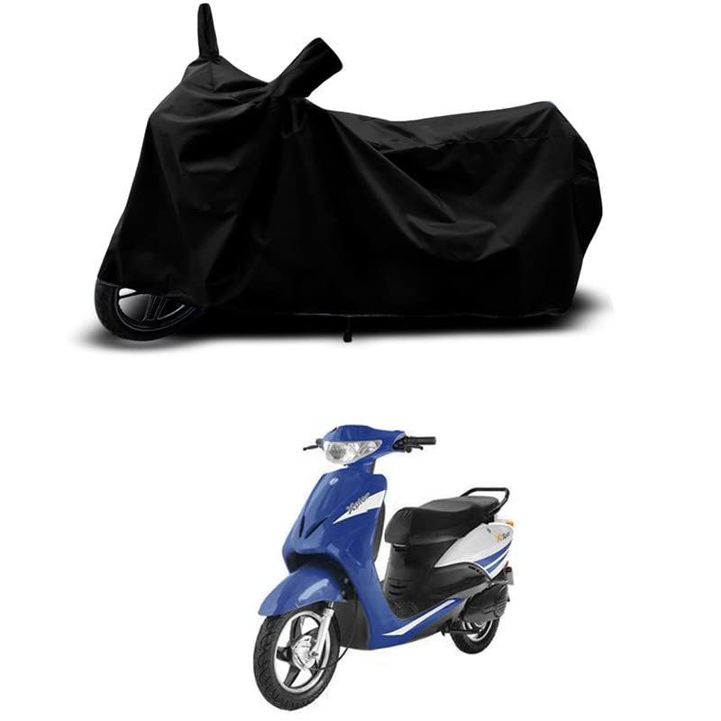 Image of 100% Scratchproof /UV-Rays /Heat Protection /Birds Dropping /Water Resistant /Dust Proof /Waterproof /Full Bike Scooty Two Wheeler Body Cover Compatible for Indus Yo Spark STD All Varients[Black]