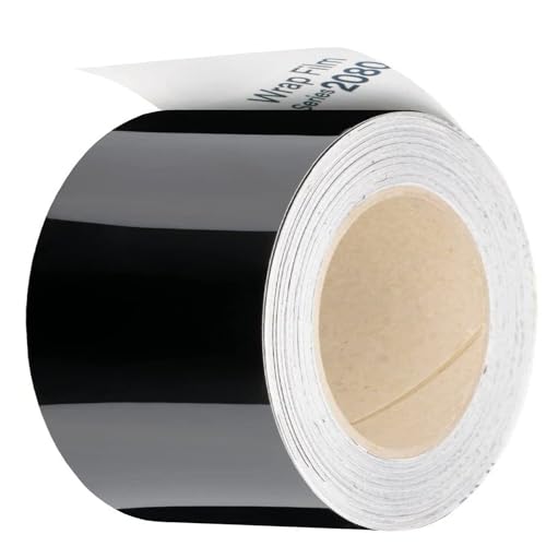 Image of Gloss Black Vinyl Wrap Film Roll - Made with 3M 2080 Series - 8 in x 5 ft Car Wrap for Chrome Delete, Trim & Emblems - Stretchable Air-Release Auto Vinyl (Gloss Black, 8 in x 5 ft)