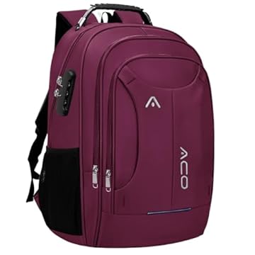 Mochila Bolsa Masculina Feminina Notebook Reforçada Anti Furto Semi Impermeável Escolar Faculdade Trabalho Viagem Resistente Executiva Cabo De Aço Saída Usb SAÍDA Fone DE OUVIDO (VINHO)