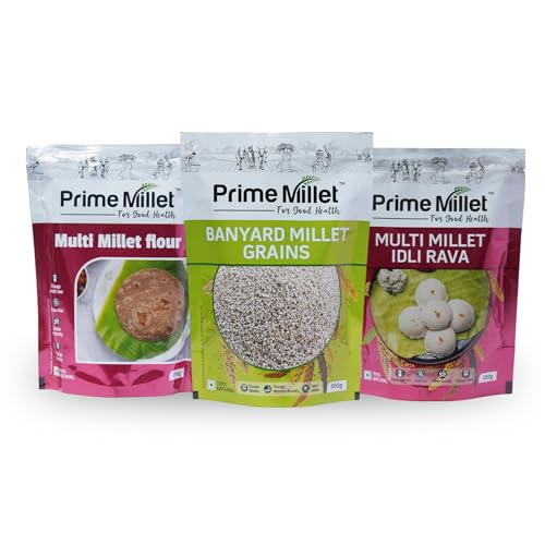 Image of Prime Millets Organic Multi Flour | Whole Barnyard Grain | Multi Idli Rava | Pack of 3 (1kg) | High Fiber | Healthy Digestive Meals | Premium Quality