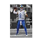 AQBOLKI Matthew Stafford Signed Poster Football Canvas Wall Art Decor Print Paintings for Living Room Bedroom Decoration Unframe:12x18inch(30x45cm)