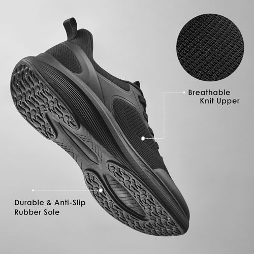 Men's Hands Free Slip On Walking Shoes Comfortable Breathable Casual Shoes for Men Knit Tennis Sneaker4