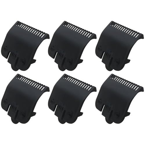 Replacement Guards for Wahl Clippers, 6-Pack #1/2 Black Guide Combs, Easy to Clean and Disassemble with Moderate Hardness Design