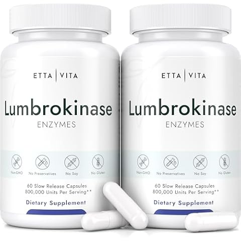 Potent Lumbrokinase Supplement (120 Servings) 40mg/Serving (Max Activity - 800,000 Units) - Lumbrokinase Enzymes Capsules for Energy Support, Digestion, Cognition & Gut Health - Similar to Nattokinase Cover
