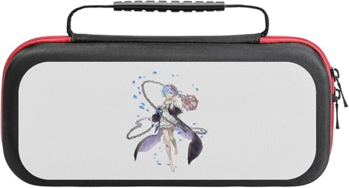 Switchケース Re:ゼロから始める異世界生活 レム ゲーム機収納袋 おしゃれ 大容量 収納バッグ ゲームカード20枚収納 全面保護 旅行用 持ち運び便利 プレゼント