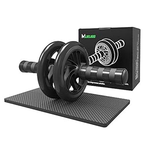 MUEUSS AB Roller Wheel Abdominal exercise wheel for Abdominal and Core – Exercise Workout Roller Wheel Home Gym Fitness Equipment Applied – AB Roller with Innovative Non-Slip Rubber, Extra Thick Knee Pad & Comfort Foam Grips