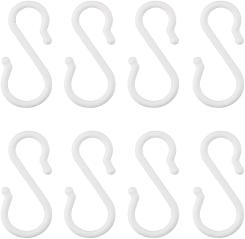 8-Pack Multi-Functional S-Shaped Hooks | No-Drill Plastic Double-Ended Hooks for Kitchen, Bathroom & Home Use 5