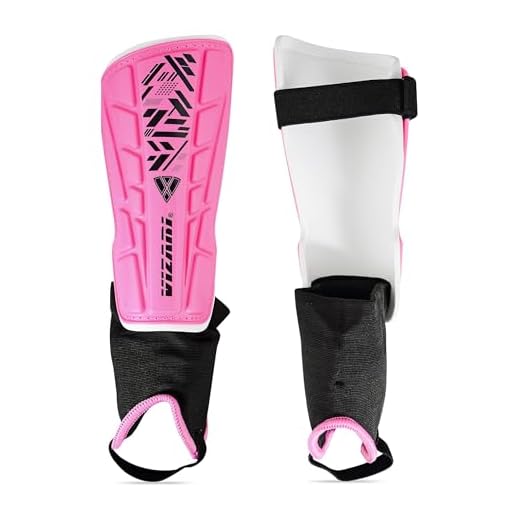 Vizari Malaga Soccer Shin Guard for Kids| Youth Soccer Shin Guard | Lightweight and Breathable Child Calf Protective Gear Soccer Equipment | Pink | Medium