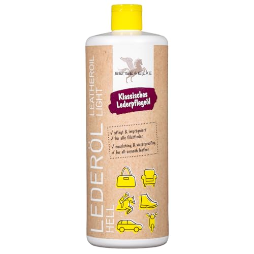 Bense & Eicke Aceite de Cuero B+E 1000 ml Claro Aceite Cuidado Piel Mantenimiento Cuero