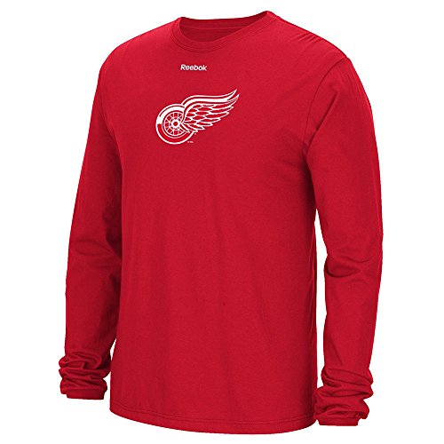 adidas Detroit Red Wings Reebok Center Position Team Logo Red Long Sleeve T-Shirt Men's adidas Detroit Red Wings Reebok Center Position Team Logo Red Long Sleeve T-Shirt Men's