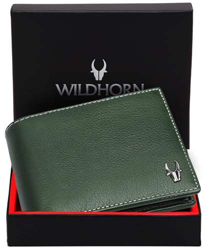 Image of WildHorn Genuine Leather Wallet for Men | Slim Bifold Wallet with RFID Blocking | Multiple Card Slots & Coin Pocket | Premium Leather Mens Wallet