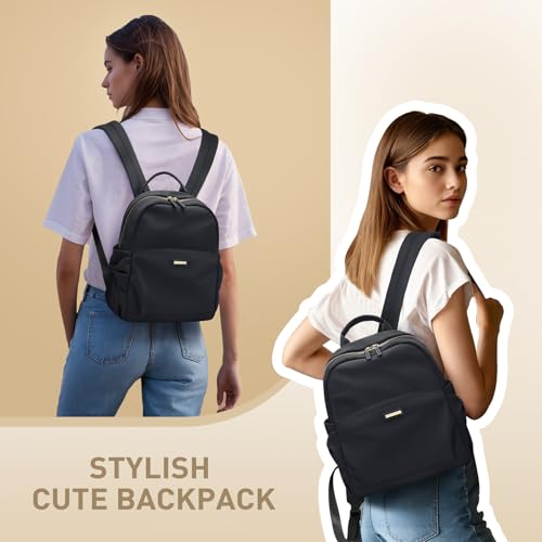 GOLF QUALITY Mini Backpack for Women Small Backpack Purse Cute Stylish Lightweight Daypack for College Work Travel Party,12.9Inch,Classic Black