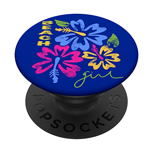 Vintage Y2K Beach Girl Aesthetic Coconut Girl Room Decor PopSockets Swappable PopGrip, Black