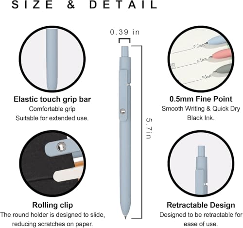 Image of Star Traveler Ballpoint Pens Set - 5PCS Smooth Writing Pens for Journaling, Note-Taking, Office & School, 0.7mm - High-End Stationery Set for Women & Men