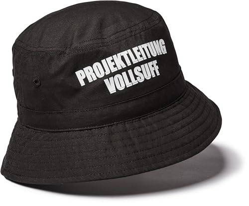 Fischerhut: Projektleitung Vollsuff - Hut Saufen Mallorca - Mütze Bucket Hat Festival Sommerhut Sonnenhut Festival-Kleidung - Alkohol Bier Feiern Party Junggesellen-Abschied Anglerhut (black L/XL)