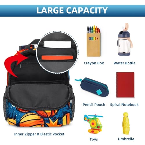 Sac à dos enfant léger préscolaire motif basket 30 cm - 5