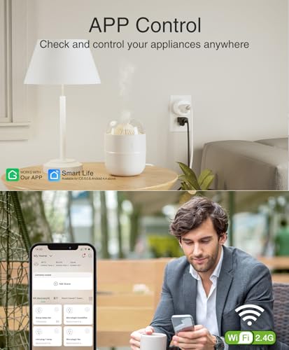 image for GHome Smart Mini Smart Plugs Work with Alexa and Google Home, WiFi Sma