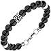 Produktbild JOBO Herren Armband Onyx Kugeln mit Edelstahl 21 cm Herrenarmband schwarz