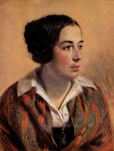 Peinture sur toile portrait Caroline Arnold Menzel pour deco nordique chambre
