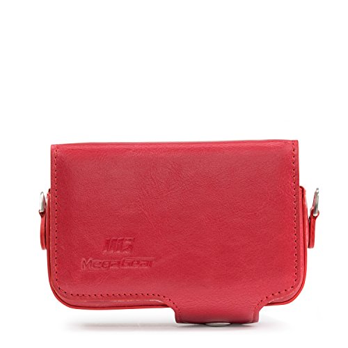 Funda de cuero MegaGear para cámara Sony Cyber-shot rojo miniatura 2