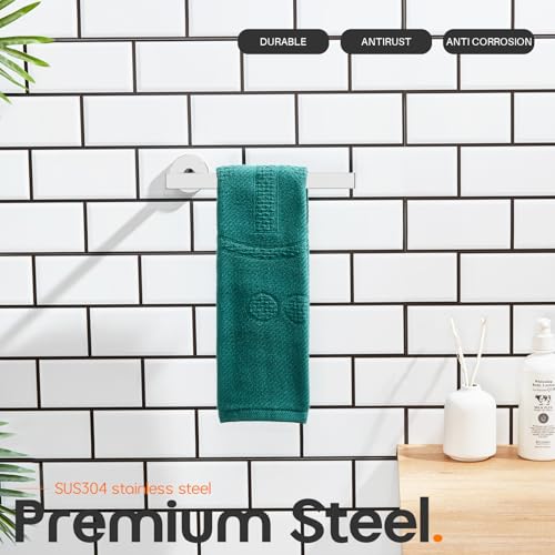AONEON Bath Towel Rings Polished Chrome Bathroom Towel Holder Modern Small Hand Towel Bars Stainless Steel Wall Mounted AN3001CH by AONEON - Image 3