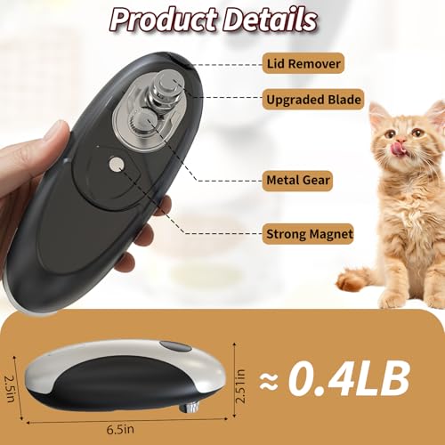 USB Rechargeable Electric Can Opener, one-Touch Automatic Operation, Magnetic lid Holder and Smooth Edge Cutter, no Need to Recharge, Easy to use for Seniors, Suitable for All Standard cans - Image 7