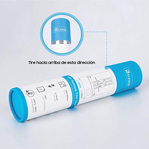 ELEGOO 5PCS FEP Película para Impresora 3D ELEGOO Saturn Mono MSLA 200 * 260 MM 0,15 mm de Espesor con 95% de… - Imagen 4