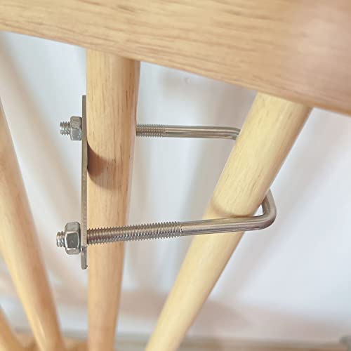 Bügelschraube Quadratische U Bolzen U-Schrauben Schellen 4 Stück 120x80mm 304 Edelstahl Vierkant-Bügel Achsplatte M8 mit Muttern Rahmengurte Bügelbolzen für Abschleppen von Autos Schiffen Reparatur