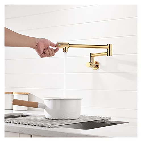 Grifo de llenado de ollas para cocina moderna en oro rosa abatible 7