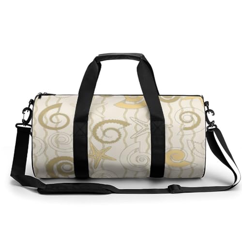 Sac de voyage imperméable motif conque et étoile de mer avec grand volume