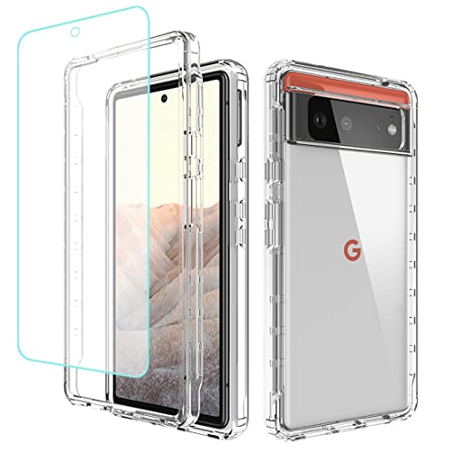 Coque Pixel 6 antichoc transparente avec protège-écran verre trempé 9H complet