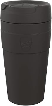 KeepCup Traveller, Reusable Travel Mug - Vacuum Insulated Stainless Steel Cup with Leakproof Sipper Lid - 16oz/454ml - Black