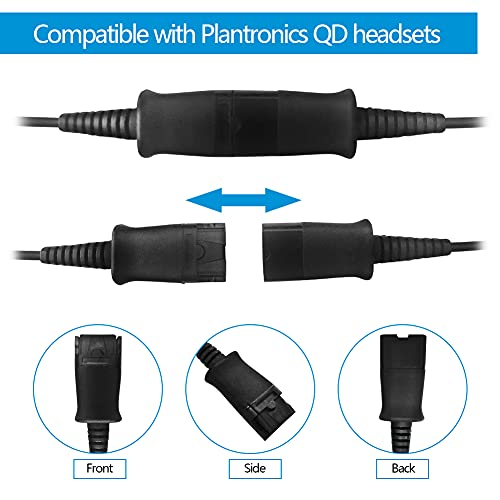 VT QD to USB Adapter Cable Compatible with 4-Pin Plantronic-Poly QD Headset with a Quick Disconnect with Volume Control and Mute Microphone/Speaker (PLT-QD-USB(02)) by VT - Used condition - Image 3