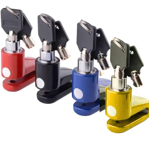 Cadeado Trava de Disco Universal para Moto e Bicicleta Antifurto – Segurança para Freio a Disco – com Trava Reforçada - Compacto e Resistente em Alumínio com 2 Chaves - Lene (Preto Black Piano)
