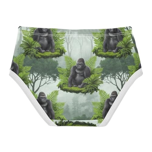 Animal Toddlers Underwear Floral 2t Cotton Cute Panties Girl Gorillas Green Tropical Rainforest Briefs Undies Kids2