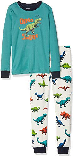 Hatley Organic Cotton Long Sleeve Appliqué Pyjama Set Ensemble, Vert (Dino Herd 300), 2 Ans (Taille Fabricant: 2) Garçon