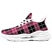 Pink Plaid Sneakers for Women Men Buffalo Plaid Casual Running Walking Tennis Shoes Size 9/11