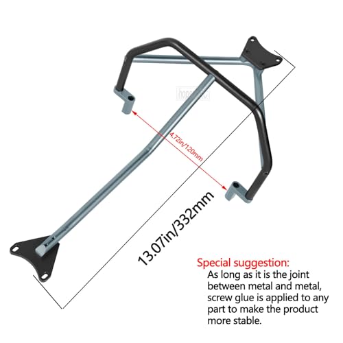 hopsupRC Aluminum Inner Roll Cage Upgrades Parts for 1/10 Lcg Slash 4X4&Rally VXL 4X4,Hot Racing Part Blnumber LCF11206,Black with Titanium