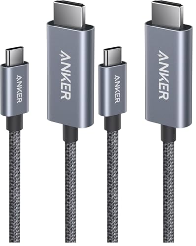 Anker Nano USB-C & HDMI �P�[�u�� (4K 60Hz, ���ϋv�i�C����) 0.9m HDR�Ή�, ����ڑ� iPhone 16 / 15 MacBook Air Pro iPad Pro/Air ���Ή� (× 2)